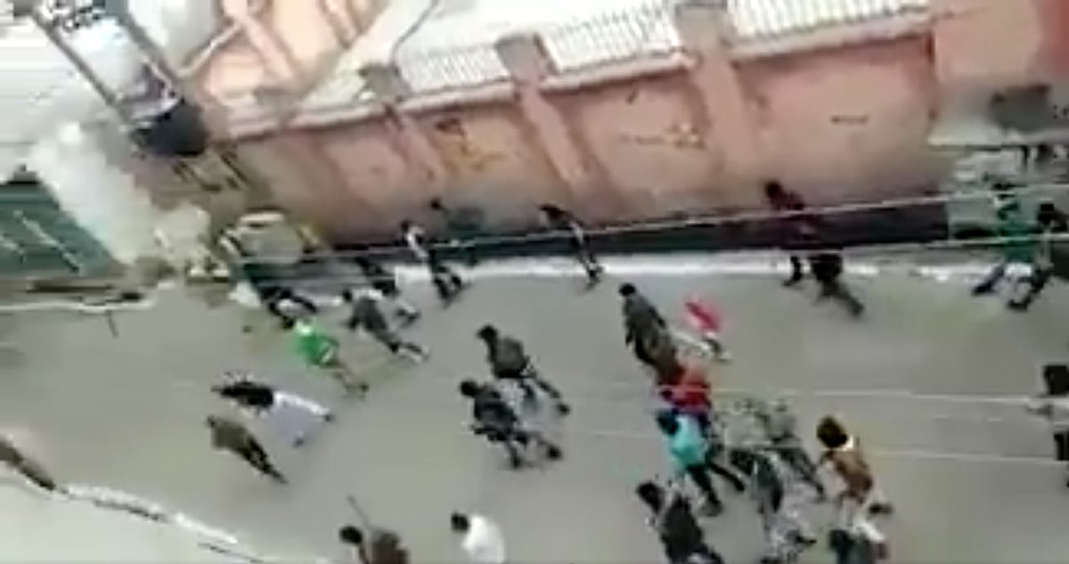 Screengrab of fresh video from Kasganj violence.
