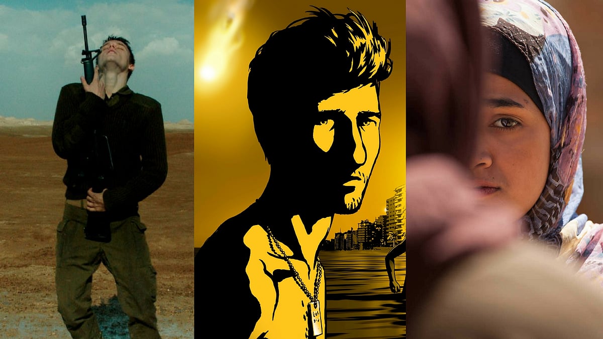 Stills from <i>Foxtrot</i>, <i>Waltz With Bashir</i> and <i>Sand&nbsp; Storm</i>.&nbsp;