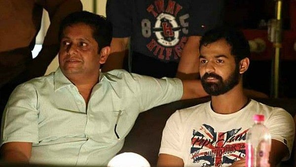 Director Jeethu Joseph and Pranav Mohanlala from the sets of<i> Aadhi</i>.