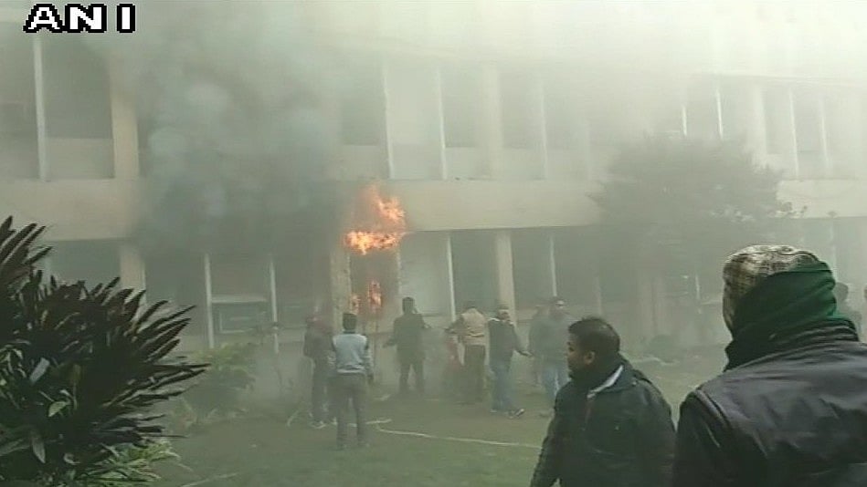 Fire broke out at the principal office in Baba Raghav Das Medical College.