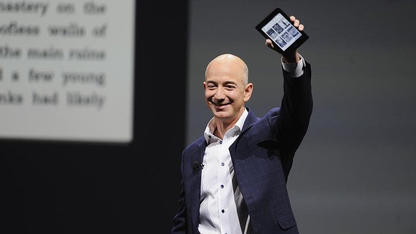 Jeff Bezos announcing Kindle at an event. Image used for representational purpose. 