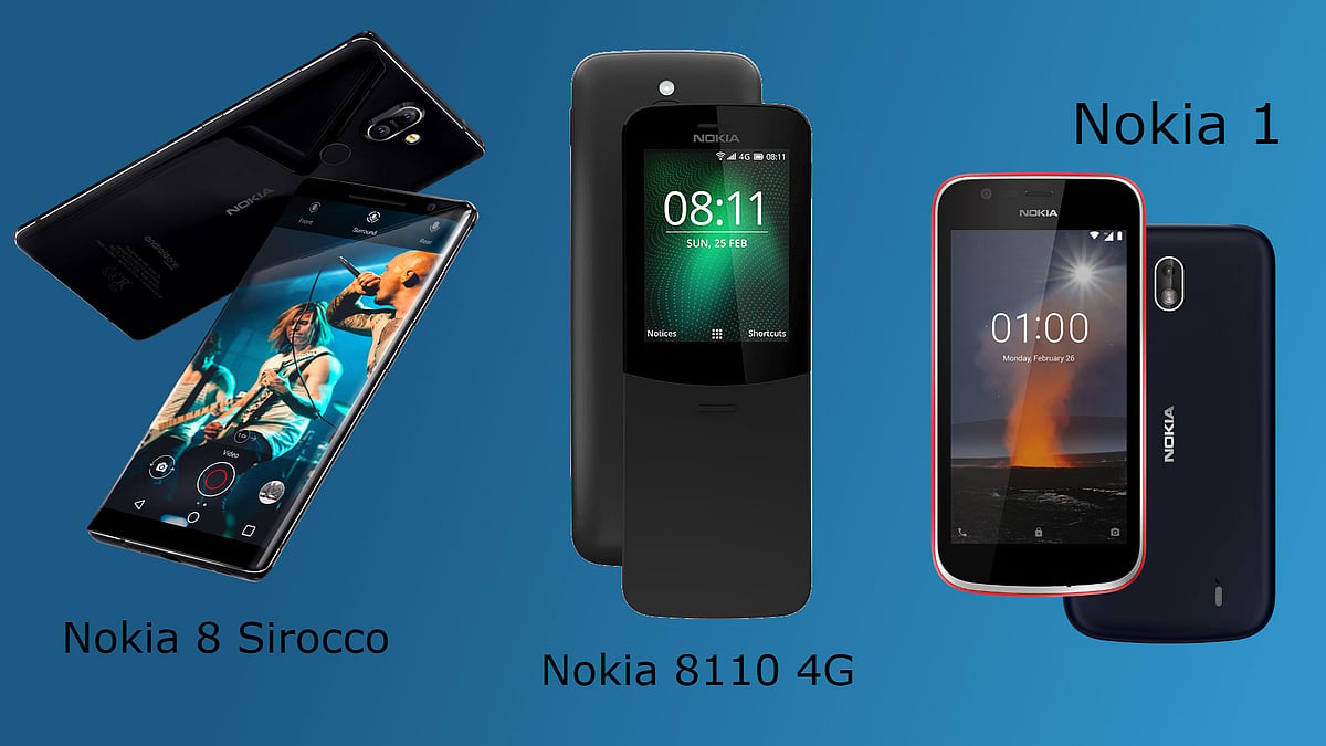 Some of the Nokia phones announced at the MWC 2018. 