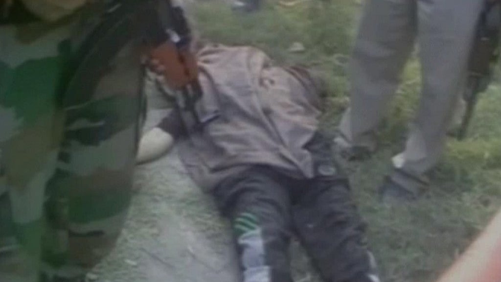 Body of Irshad Ganie, a top Let militant, after the encounter in Pulwama, J&K.