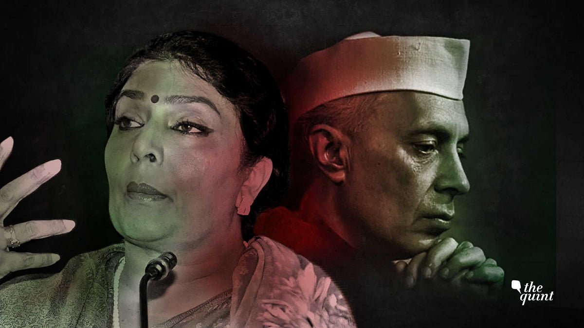 Images of Renuka Chowdhury (L) Pandit Nehru (R).