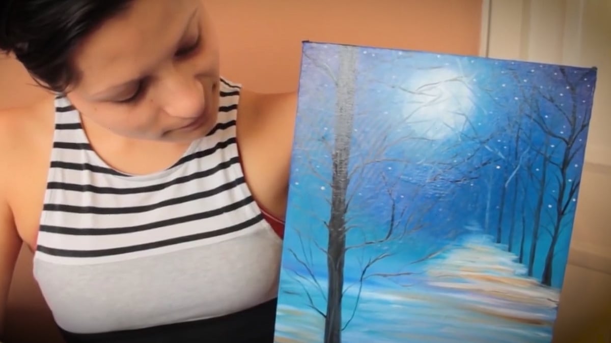 Differently-abled artist showcases her paintings.