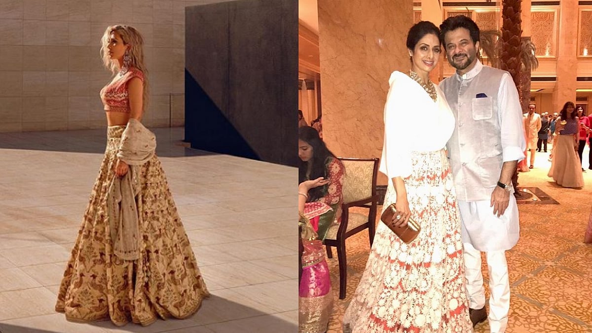 Kim in Anita Dongle lehenga and Sridevi Anil Kapoor’s last dance. 