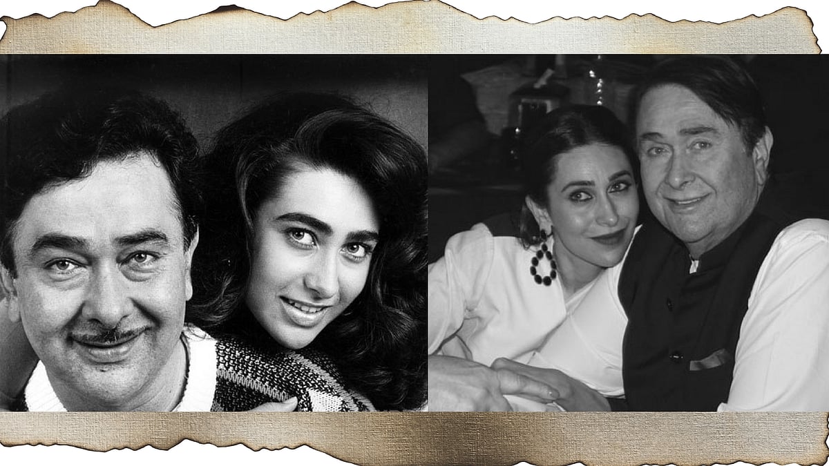 Karisma Kapoor with Randhir Kapoor.&nbsp;