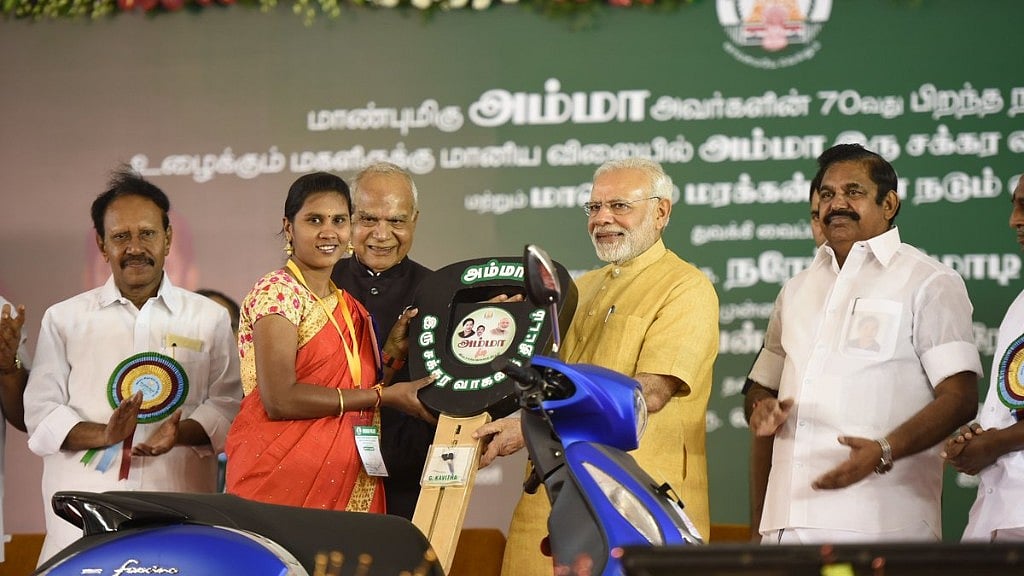 The subsidised two-wheeler scheme is part of AIADMK’s 2016 poll promise.