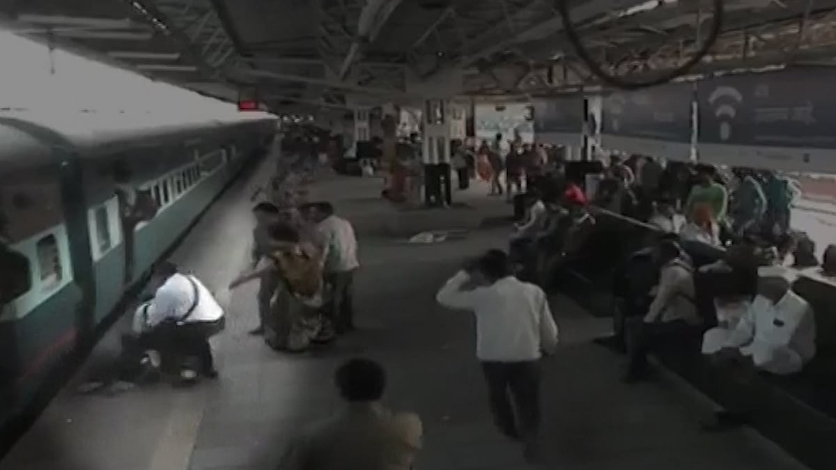 Sandeep Sonkar, 20, was saved by an alert ticket inspector. 