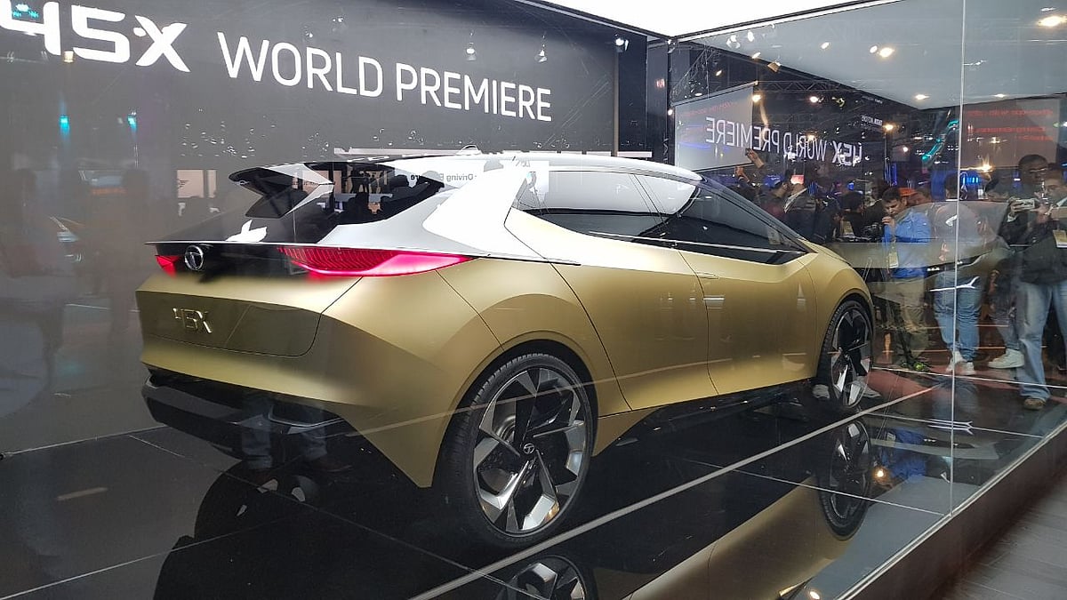 Tata’s 45X on display at the Auto Expo