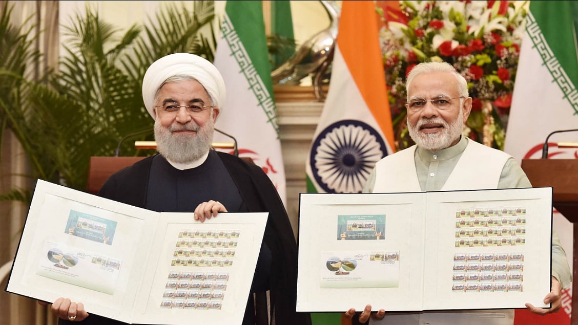 Iranian President Rouhani and PM Narendra Modi released commemorative stamp celebrating India-Iran relations.