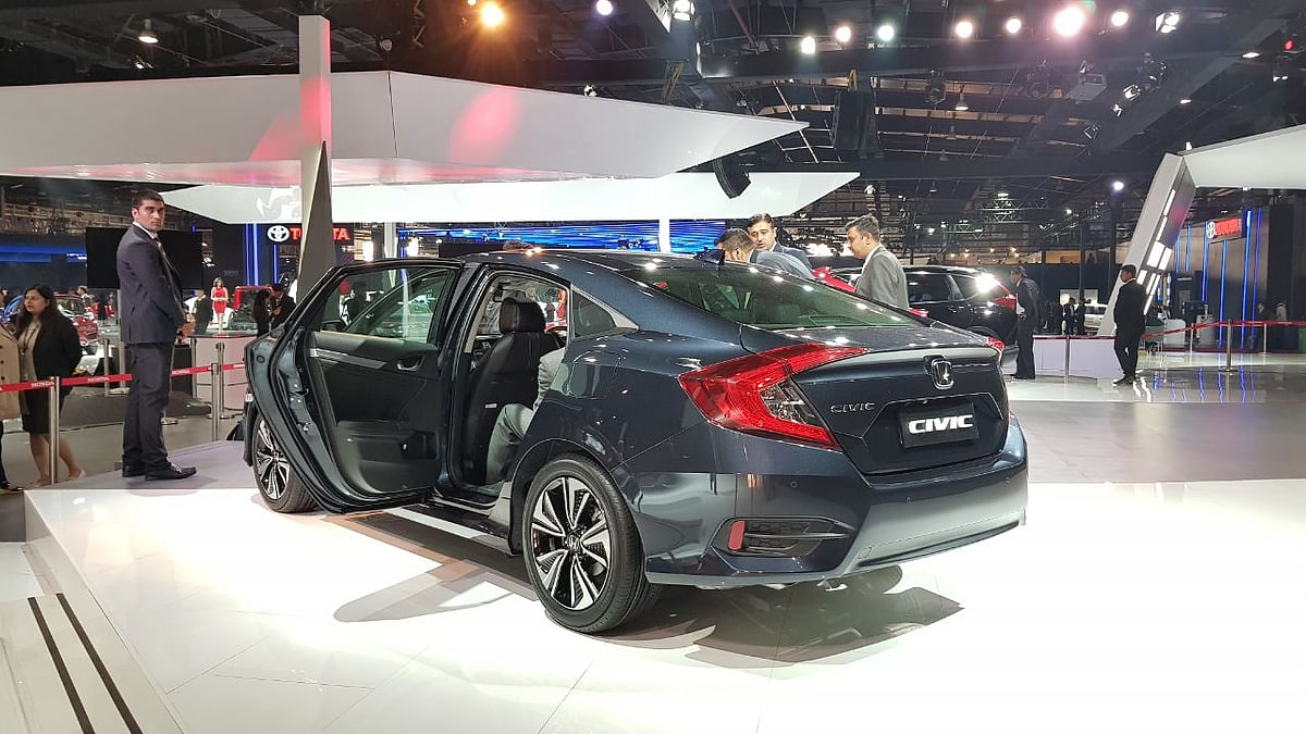 Rear of the new Honda Civic at the Auto Expo.