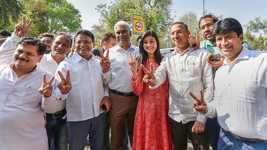 AAP MLAs celebrate after Delhi High Court restored their membership in the office of profit case