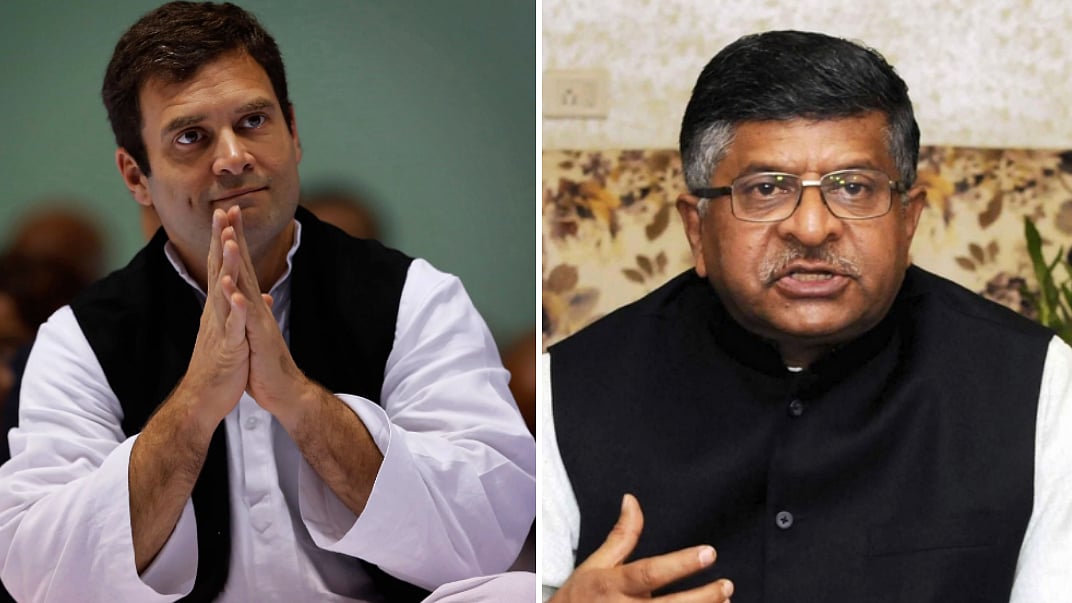 Congress President Rahul Gandhi and Union Minister Ravi Shankar Prasad.