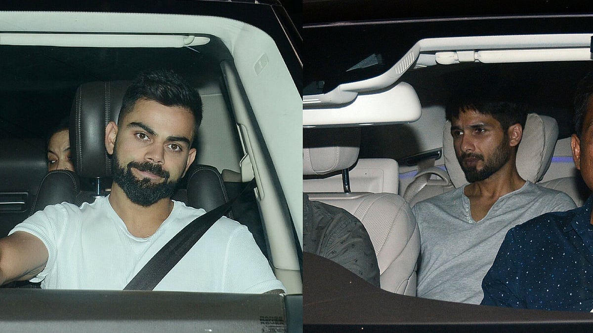 Virat Kohli and Shahid Kapoor at <i>Pari</i>’s screening.&nbsp;