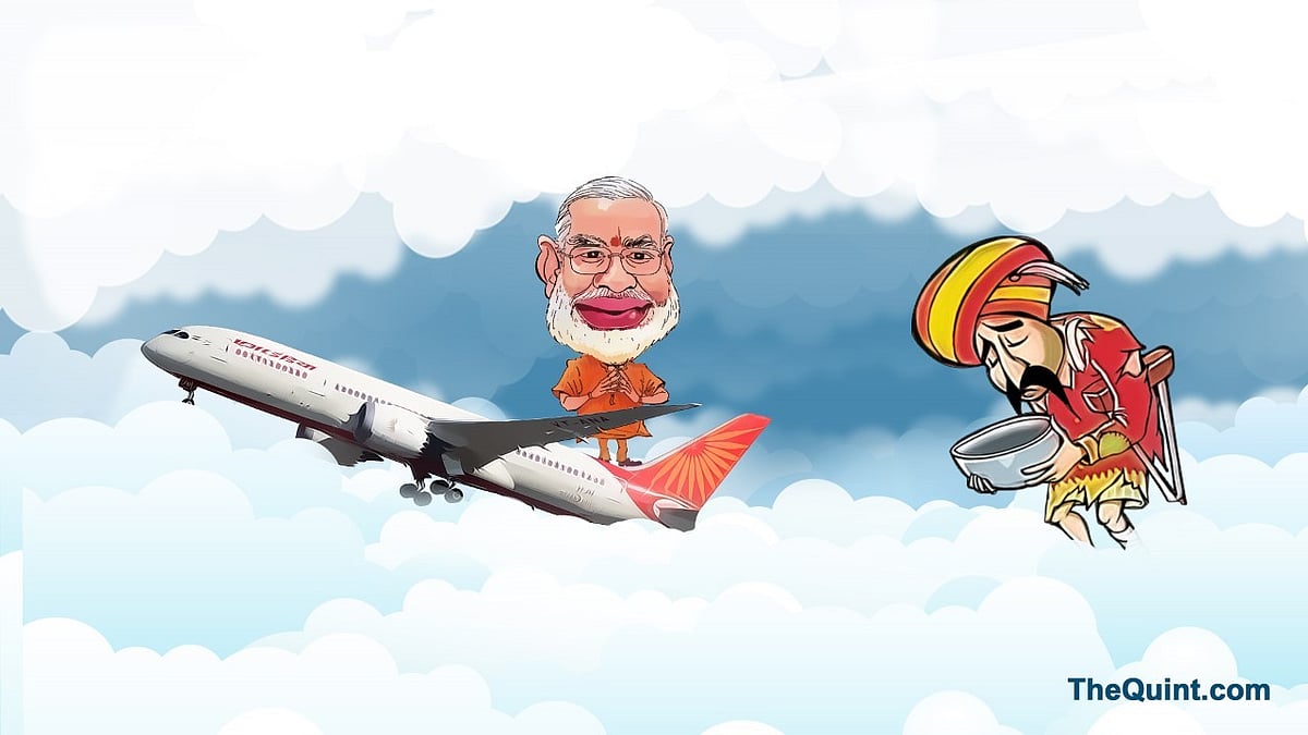 A cartoon depicting PM Narendra Modi and the dismal state of affairs of Air India. 