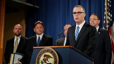 Andrew McCabe (Front), Former FBI Deputy Director. 