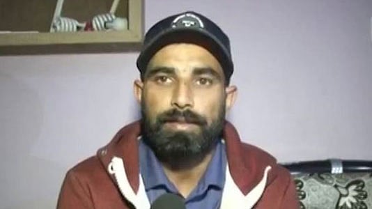 Mohammed Shami speaks to the media.