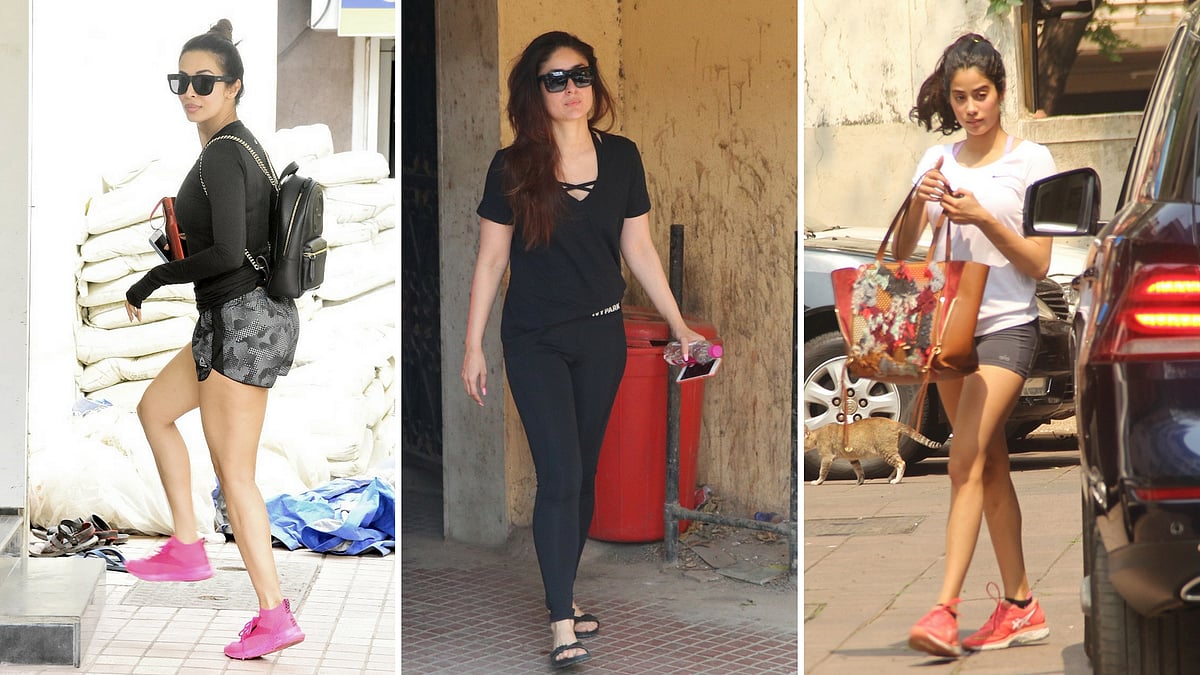 Malaika Arora, Kareena Kapoor and Janhvi Kapoor at the gym. 