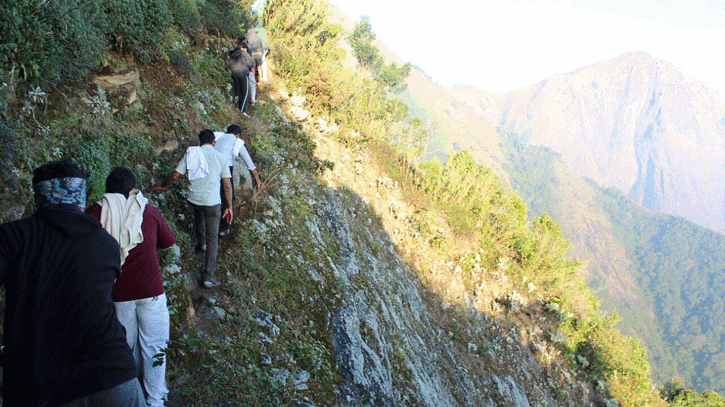 A fire broke out in the Kurangini hills, when a group of 39 had gone to trek. This is an image taken by a trekker a week before the tragedy.