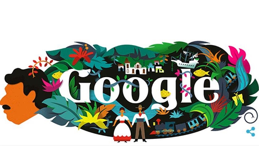 Google Doodle dedicated to author extraordinaire, Gabriel García Márquez.