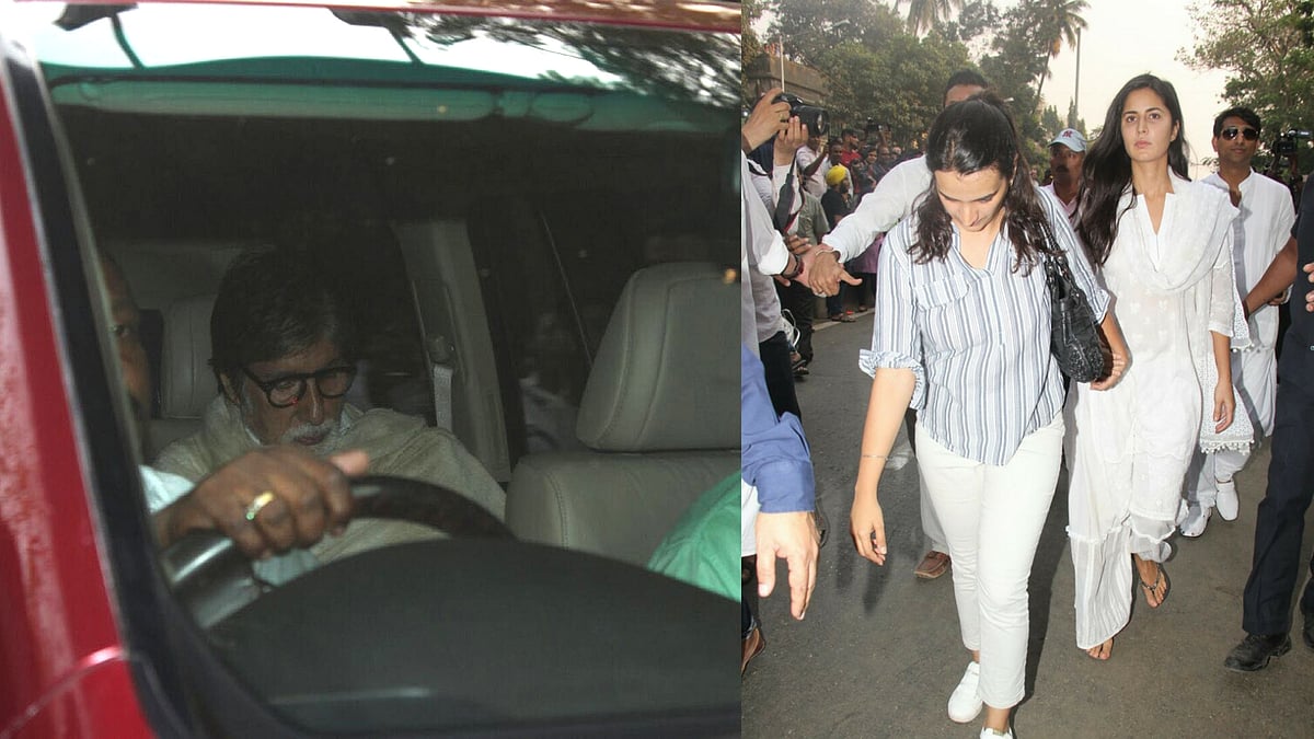 Amitabh Bachchan and Katrina Kaif at the Vile Parle cremation ground.