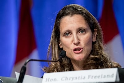 Canadian Foreign Minister Chrystia Freeland. (Xinhua/Ting Shen/IANS)