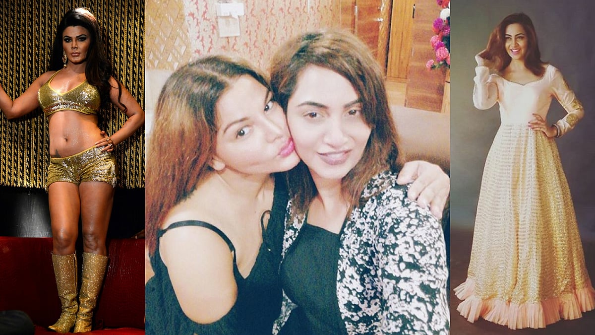 Rakhi Sawant and Arshi Khan have a gala time dancing.&nbsp;