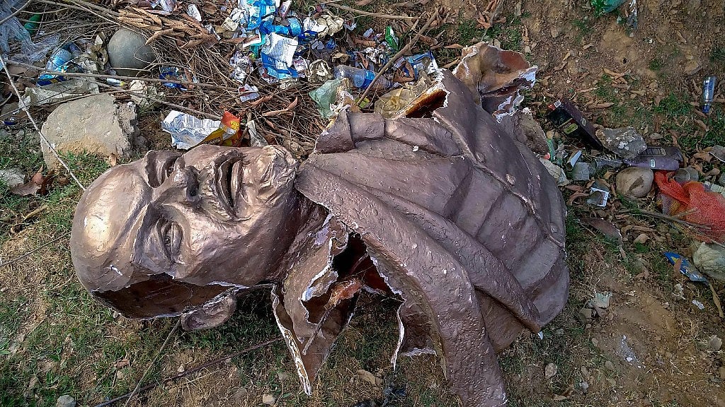 The Lenin statue that was brought down in Tripura’s Belonia on 5 March.&nbsp;