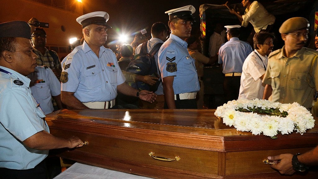 Body of one of the 39 Indian construction workers who were killed by the ISIS in Iraq.