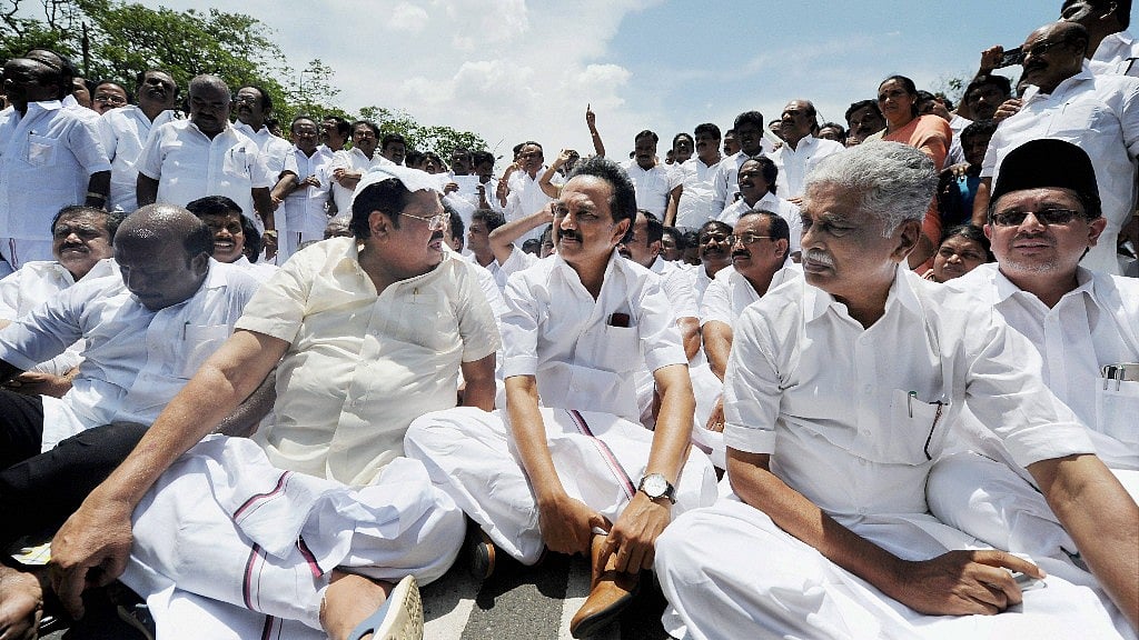 DMK MLAs, including MK Stalin, protest against eviction from TN assembly. Image used for representational purposes. 