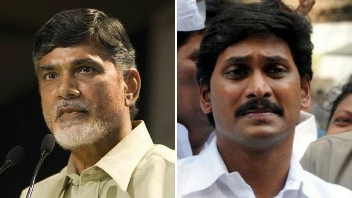 Andhra Pradesh Chief Minister Chandrababu Naidu (left) and YSRCP chief Jagan Mohan Reddy.