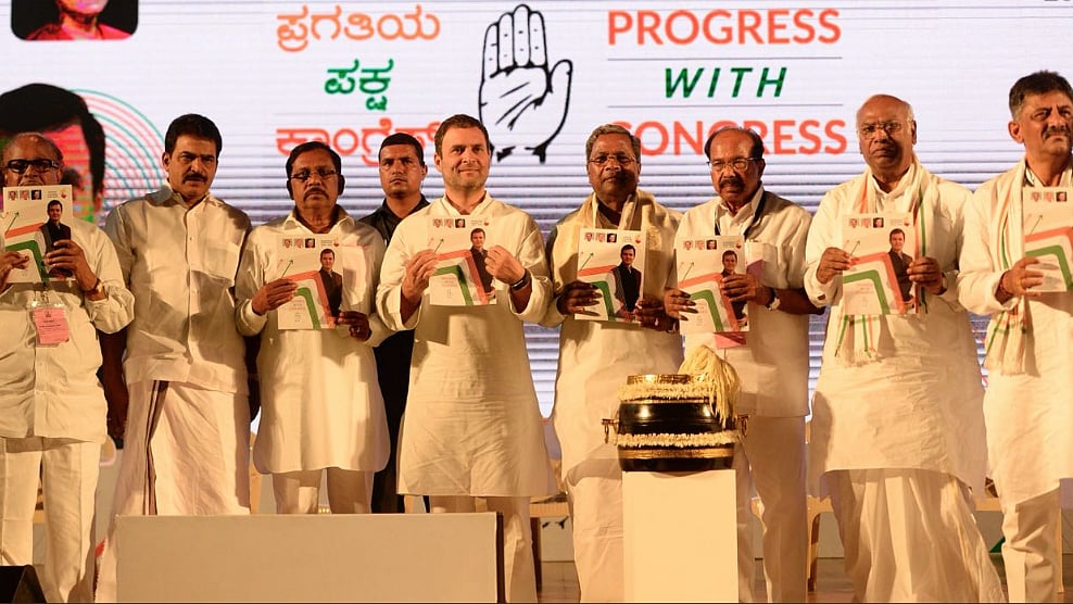 Rahul Gandhi launched the manifesto of the Congress party, ahead of the Assembly elections in Karnataka. 