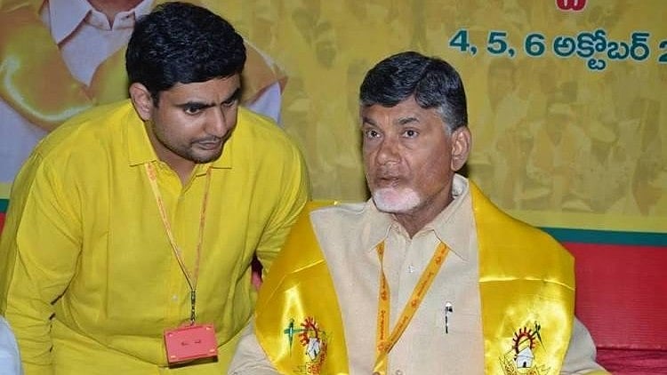 Andhra Pradesh CM N Chandrababu Naidu (right).