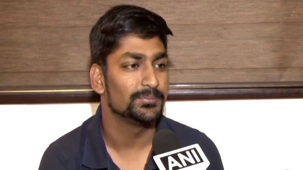 Shooter Ankur Mittal speaks to the media after returning from the 2018 Commonwealth Games.