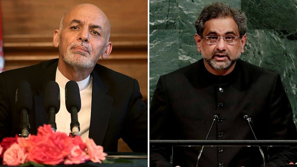 Afghanistan President Ashraf Ghani and Pakistan PM Shahid Abbasi.&nbsp;
