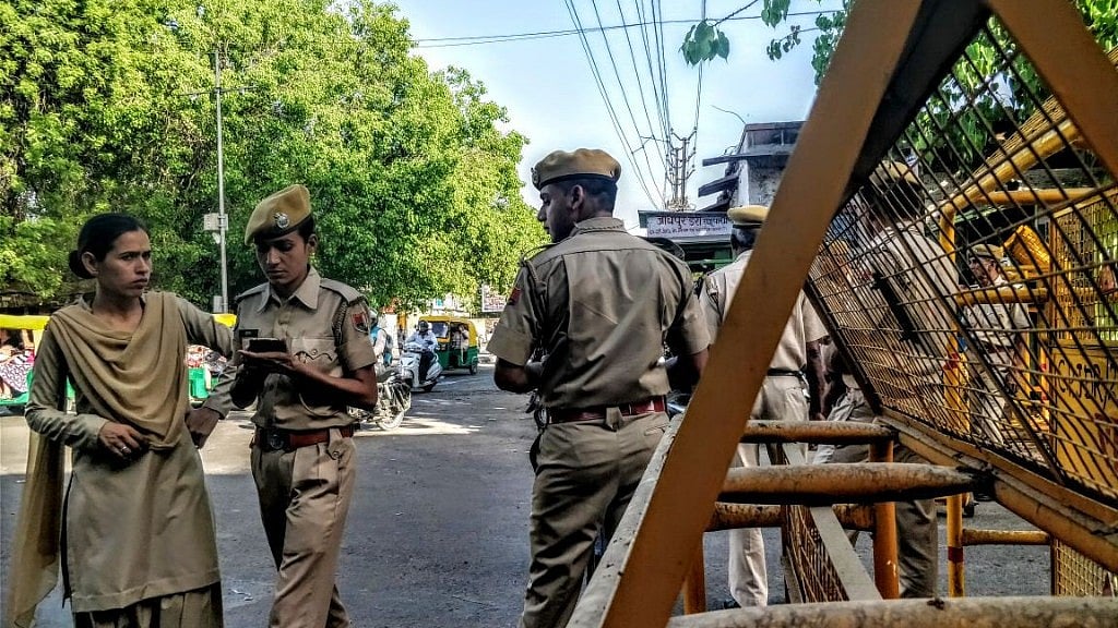 Security outside the Jodhpur central jail premises ahead of the verdict.