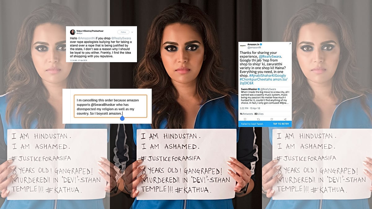 A Twitter war erupted over Amazon India’s association with Swara Bhasker.