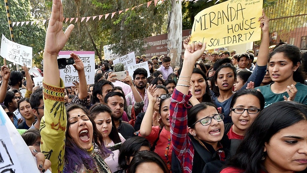 File Photo of students of Delhi University, JNU and Jamia during a protest march. 