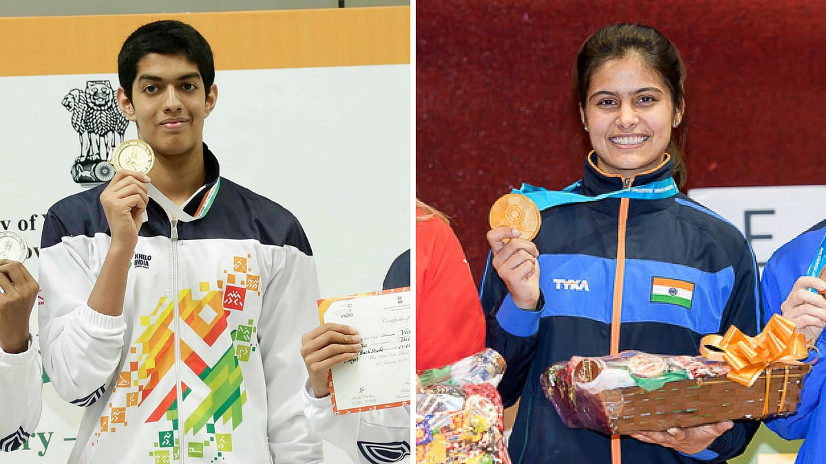 Srihari Nataraj (L) and Manu Bhaker (R) were both big winners at the Khelo India Games earlier this year.