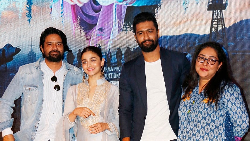 Team <i>Raazi</i> at the song launch of <i>Ae Watan</i>.&nbsp;