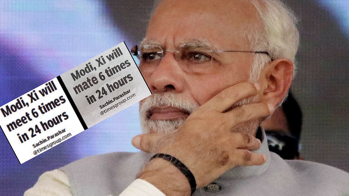 The original story, published in their print edition read: “Modi, Xi will meet 6 times in 24 hours”.