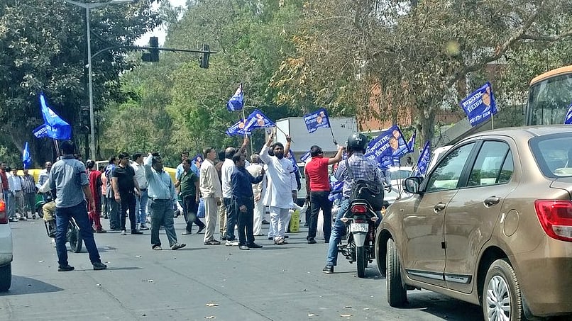 Traffic came to a standstill in Delhi on Monday, 2 April, as hundreds of protesters marched in unity against the dilution of the SC/ST Act.