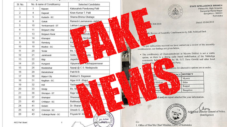 Fake documents have been emerging in Karnataka ahead of elections. 