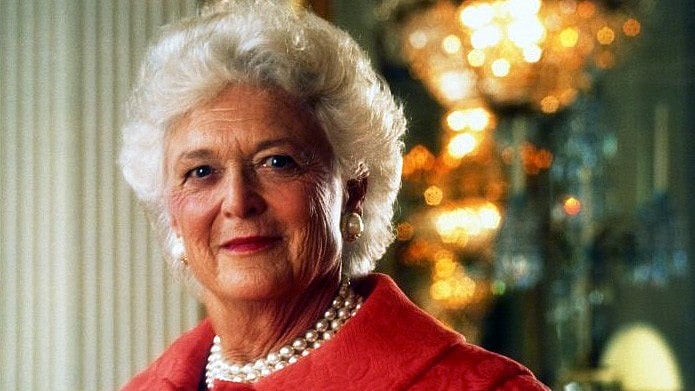 File photo of Barbara Bush.