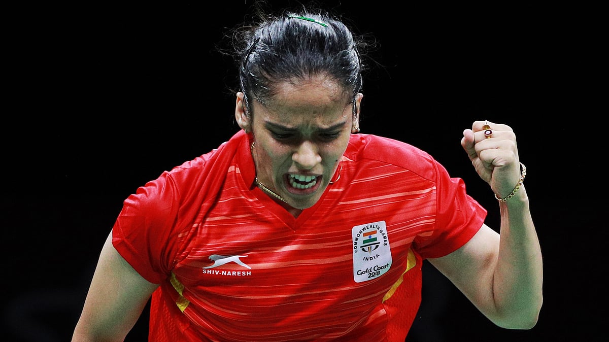 Saina Nehwal in action during the 2018 Commonwealth Games.