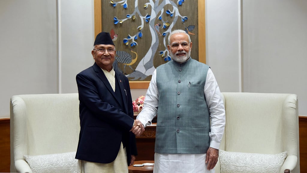 KP Sharma Oli calls on PM Narendra Modi.
