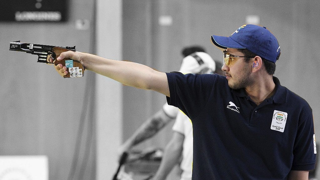 Anish in action at the Gold Coast games.