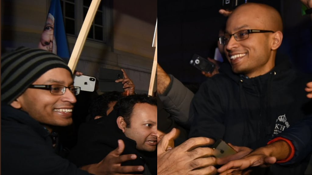 Man  shakes hands with PM Modi twice.