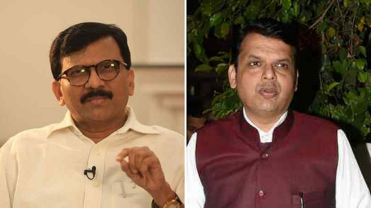 File image of Shiv Sena leader Sanjay Raut and former CM Devendra Fadnavis.